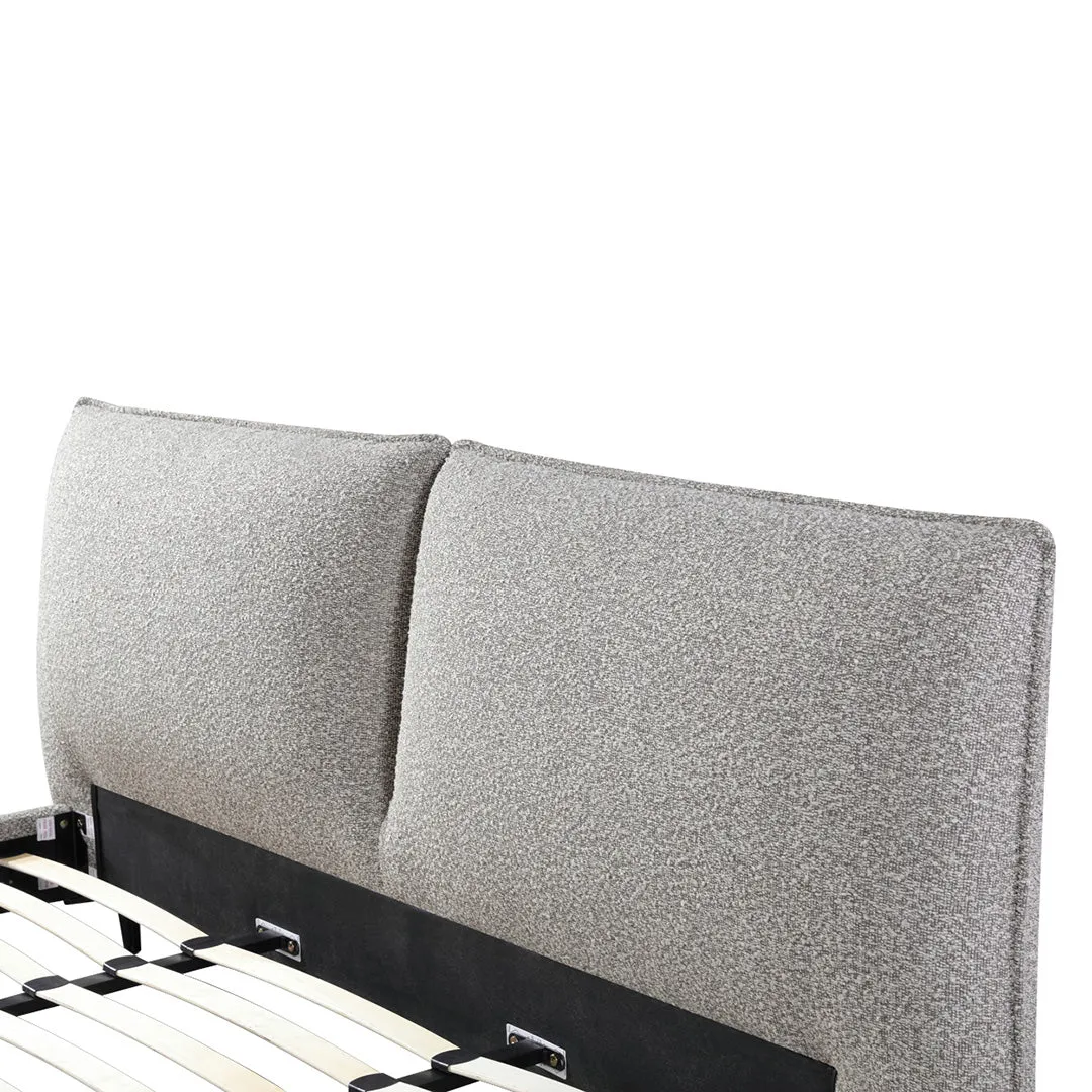 Celeste Fabric Queen Bed Frame - Olive Brown Boucle