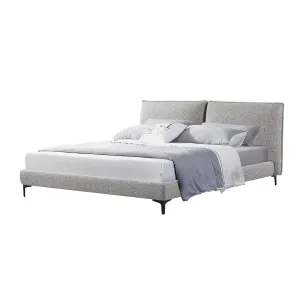 Celeste Fabric Queen Bed Frame - Olive Brown Boucle