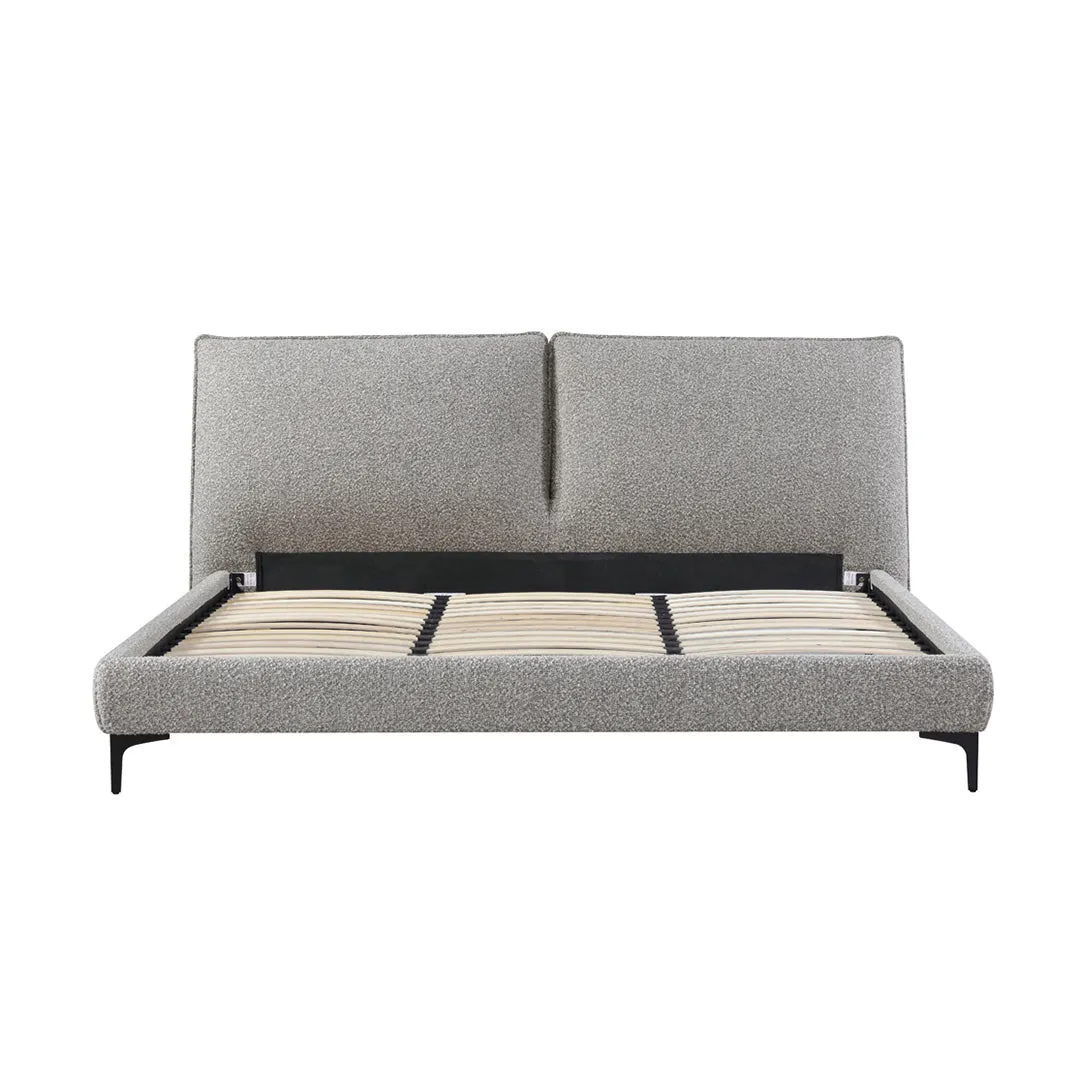 Celeste Fabric Queen Bed Frame - Olive Brown Boucle