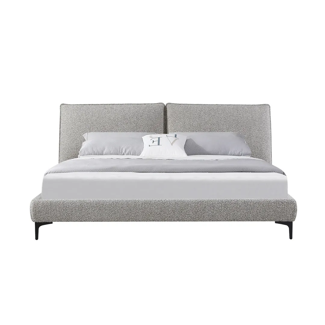 Celeste Fabric Queen Bed Frame - Olive Brown Boucle