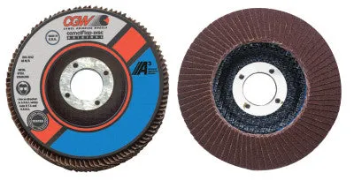 CGW Abrasives Flap Discs, A3 Aluminum Oxide, Regular, 4 in, 60 Grit, 5/8 in Arbor, 15,300 rpm, 39204