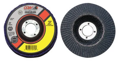CGW Abrasives Flap Discs, Z-Stainless, Regular, 4 1/2", 40 Grit, 7/8 Arbor, 13,300 rpm, T27, 31012