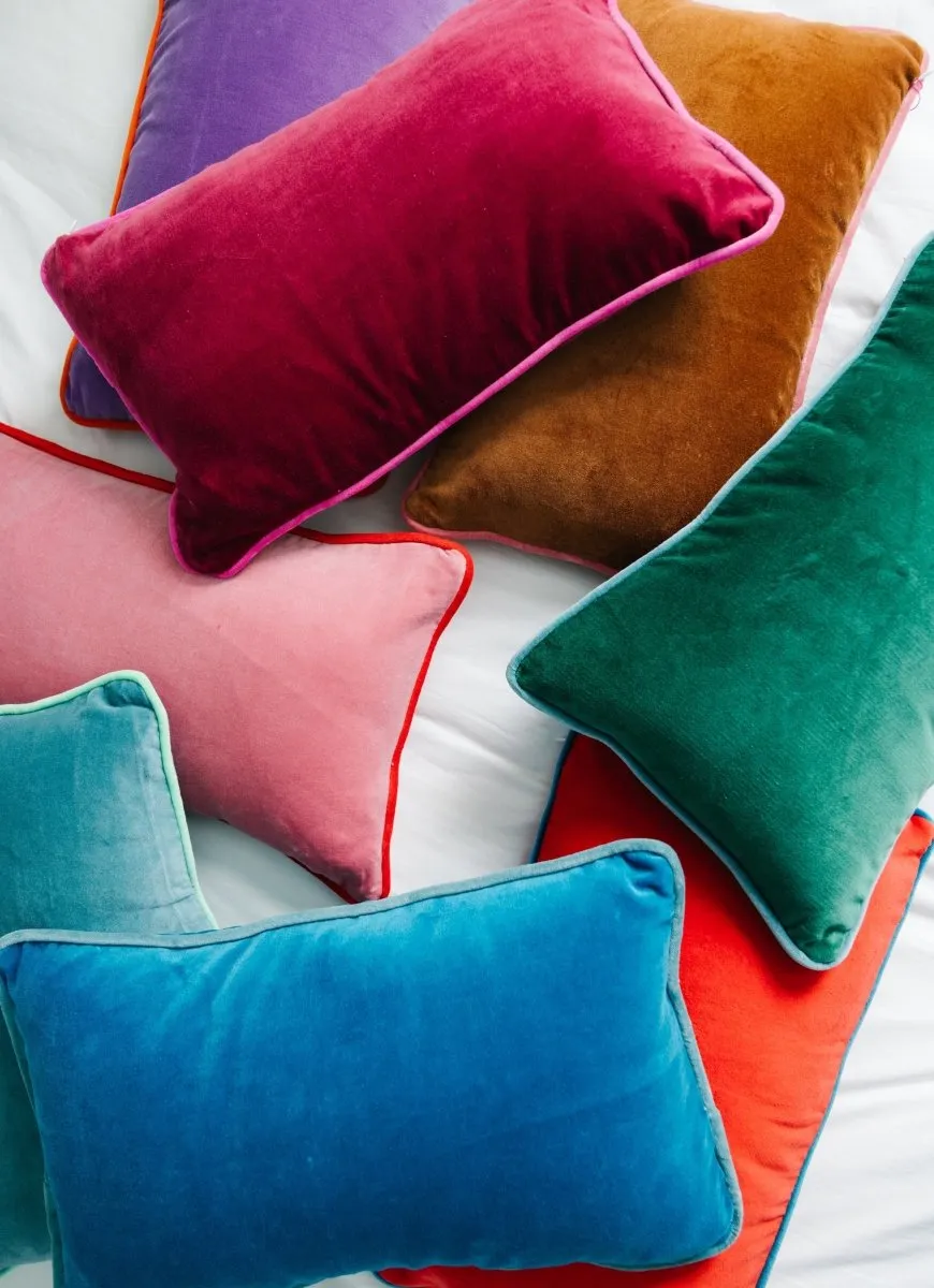 Charliss Velvet Lumbar Pillow | Light Pink   Cherry