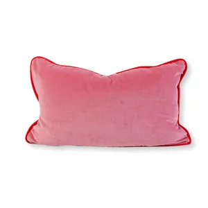 Charliss Velvet Lumbar Pillow | Light Pink   Cherry
