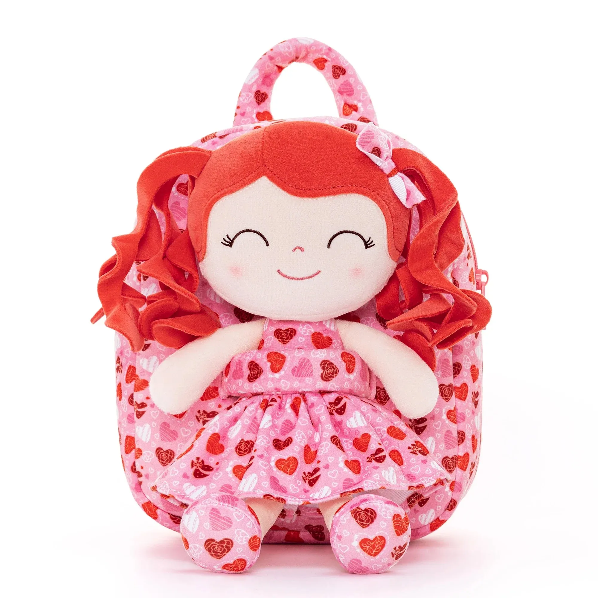 Charming Curly Hair Plush Doll Backpack - Adorable 30cm Toy for Kids