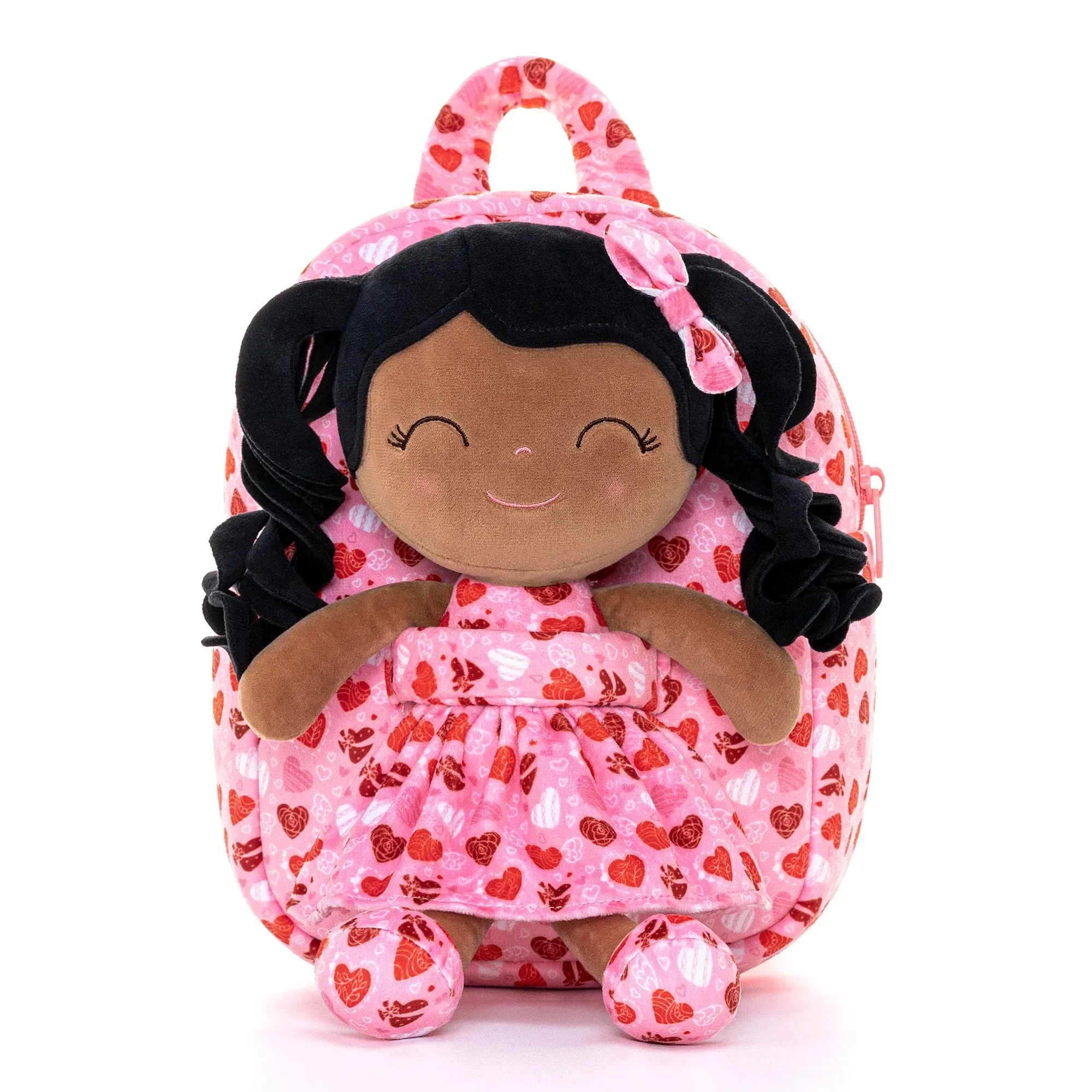 Charming Curly Hair Plush Doll Backpack - Adorable 30cm Toy for Kids