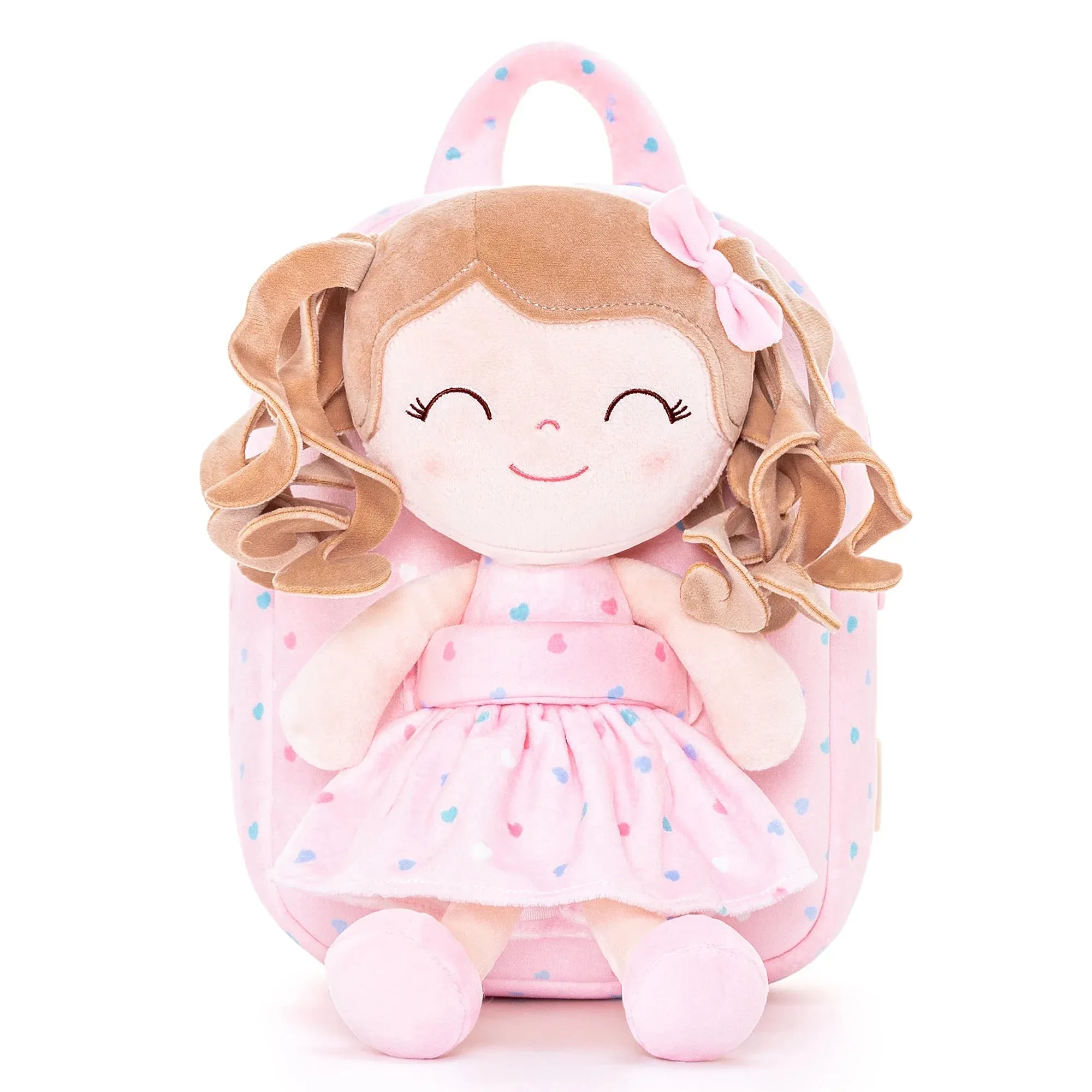 Charming Curly Hair Plush Doll Backpack - Adorable 30cm Toy for Kids