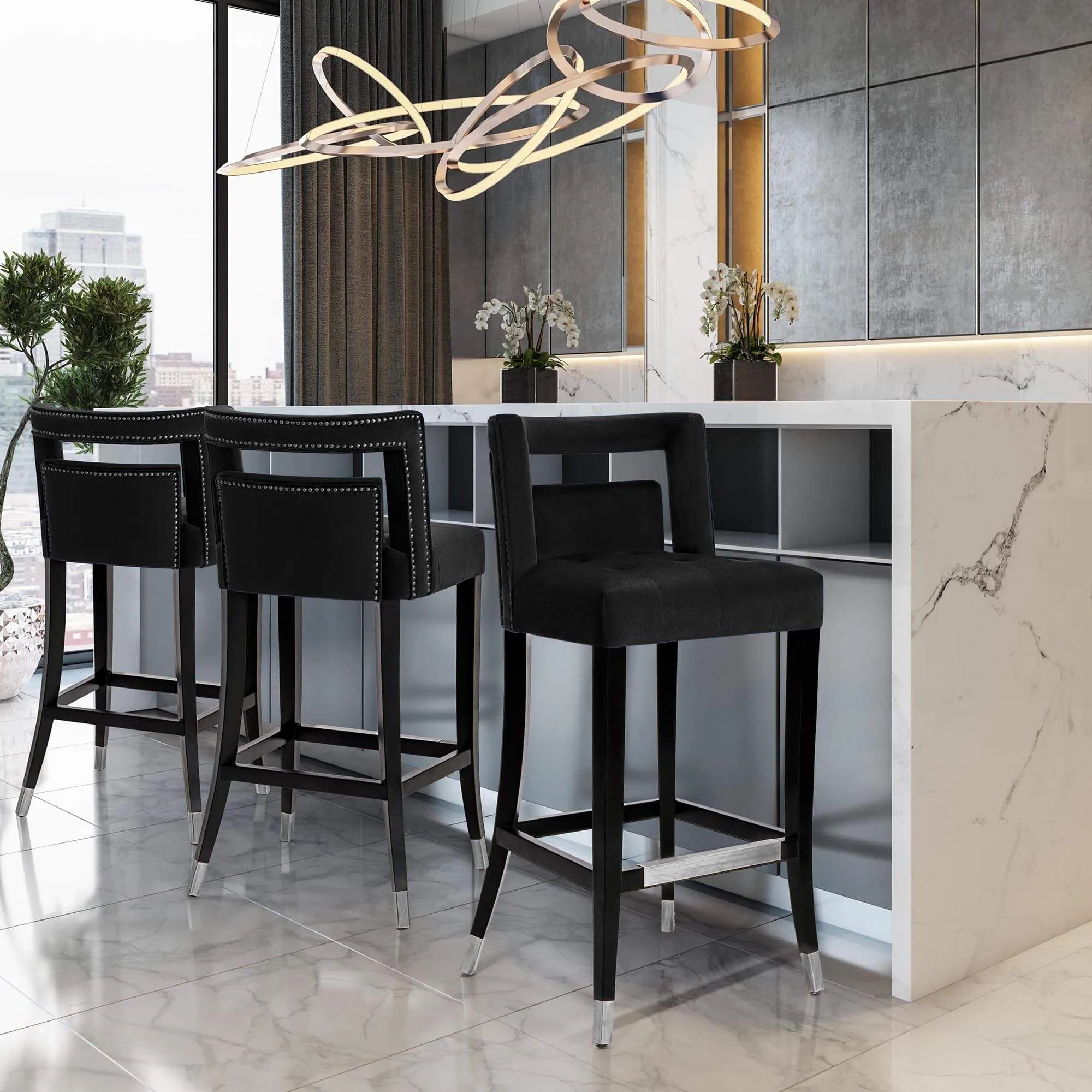 Chase Velvet Bar and Counter Stool