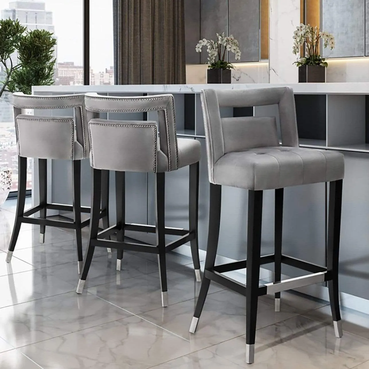 Chase Velvet Bar and Counter Stool