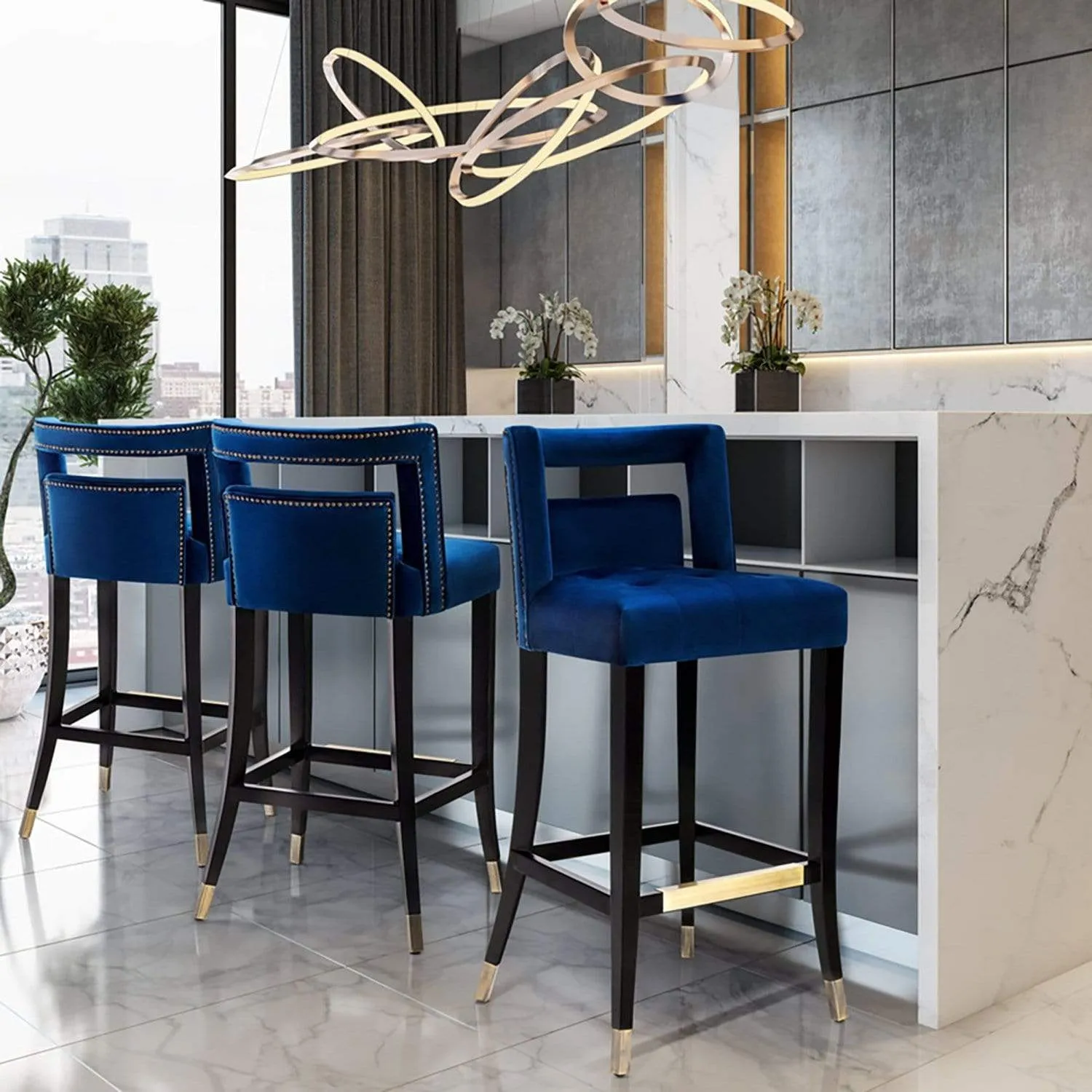 Chase Velvet Bar and Counter Stool