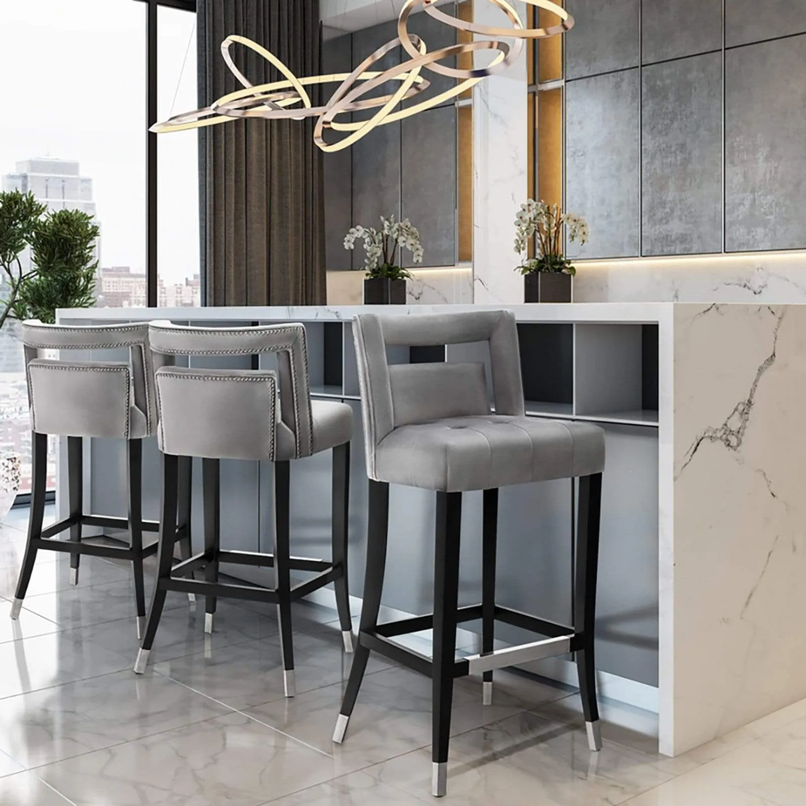 Chase Velvet Bar and Counter Stool