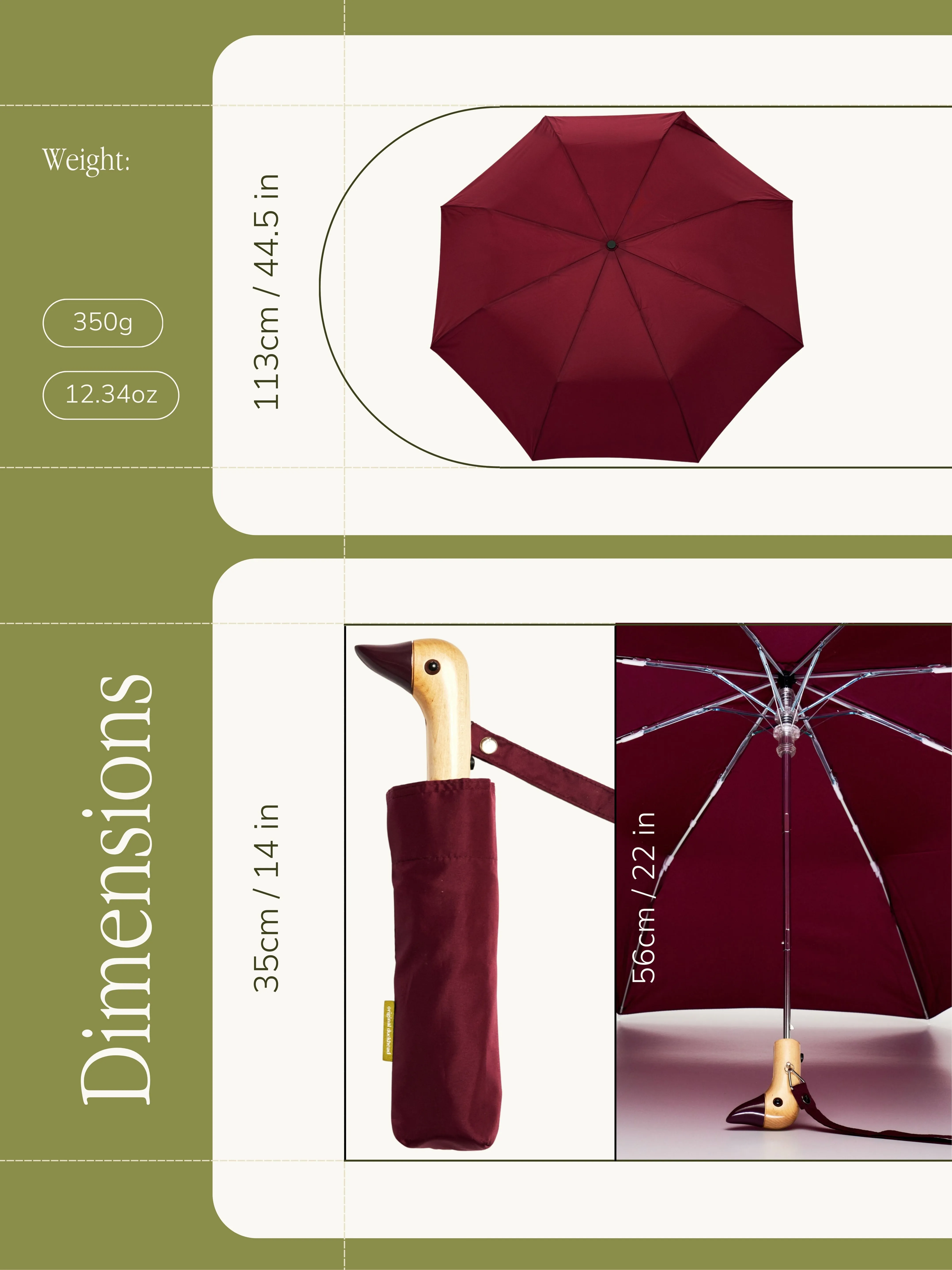 Cherry Eco-Friendly Compact Duck Umbrella