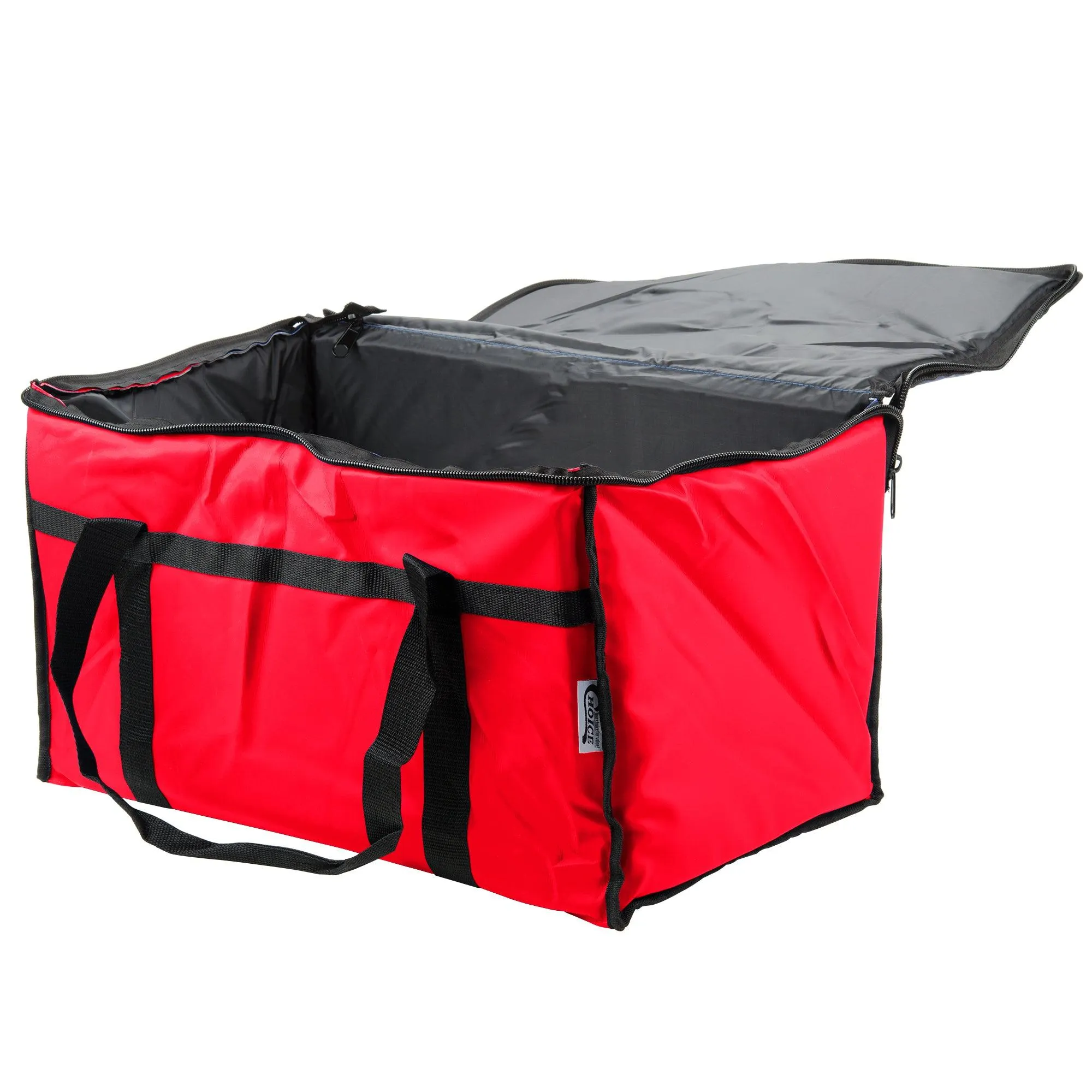 Choice 124FCARRRD 23" x 13" x 15" Insulated Nylon Top Loading Food Delivery Bag - Red