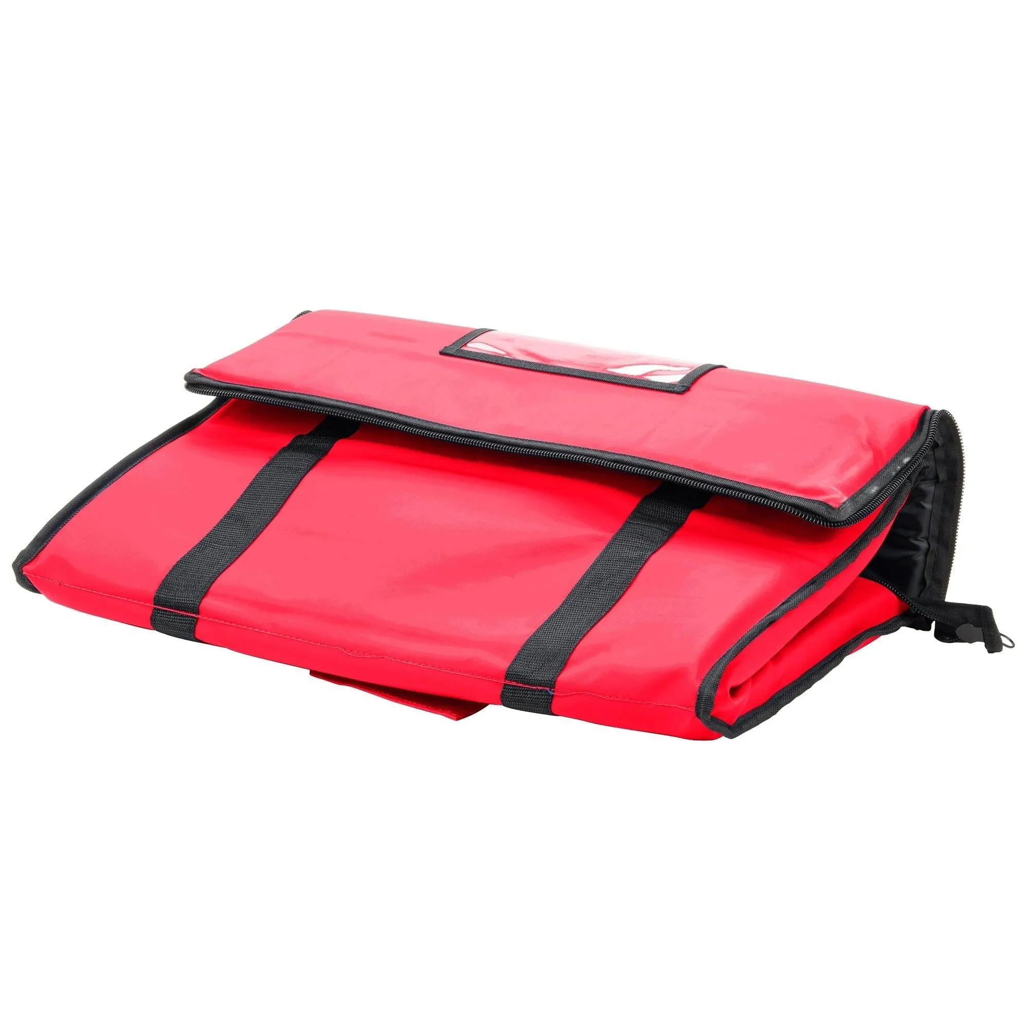 Choice 124FCARRRD 23" x 13" x 15" Insulated Nylon Top Loading Food Delivery Bag - Red