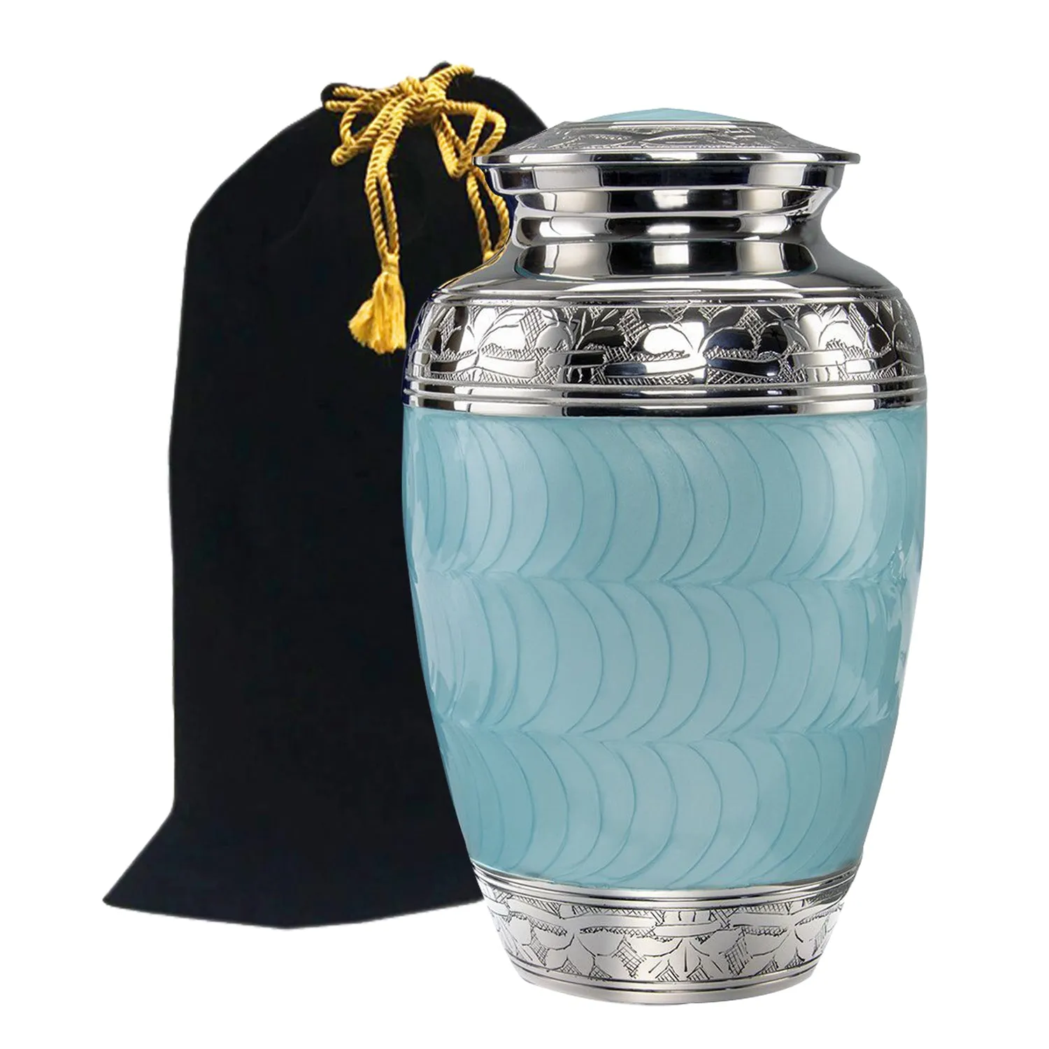 Classic Baby Blue Brass Cremation Urn