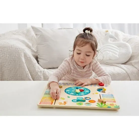 Classic World Forest Wooden Calendar Clock