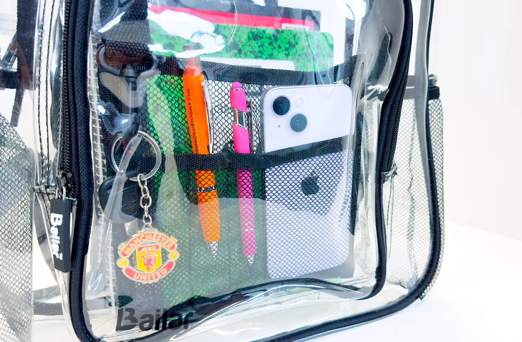 Clear Backpack, 6 black