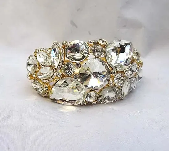 Clear Color Crystal Dazzling Bracelet Jewellery Gold Color