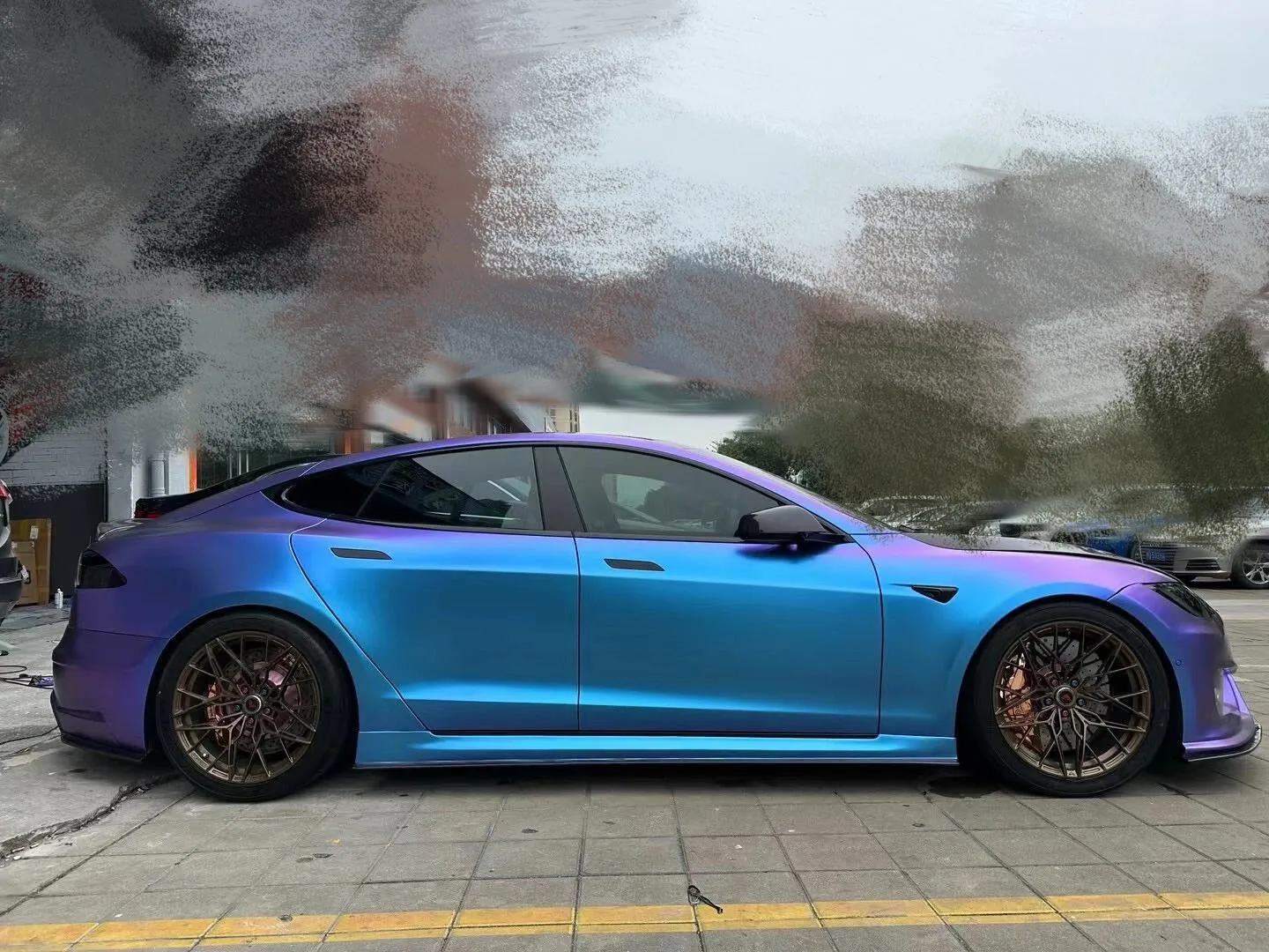 Color Shift Dazzling Aurora Blue Vinyl Wrap