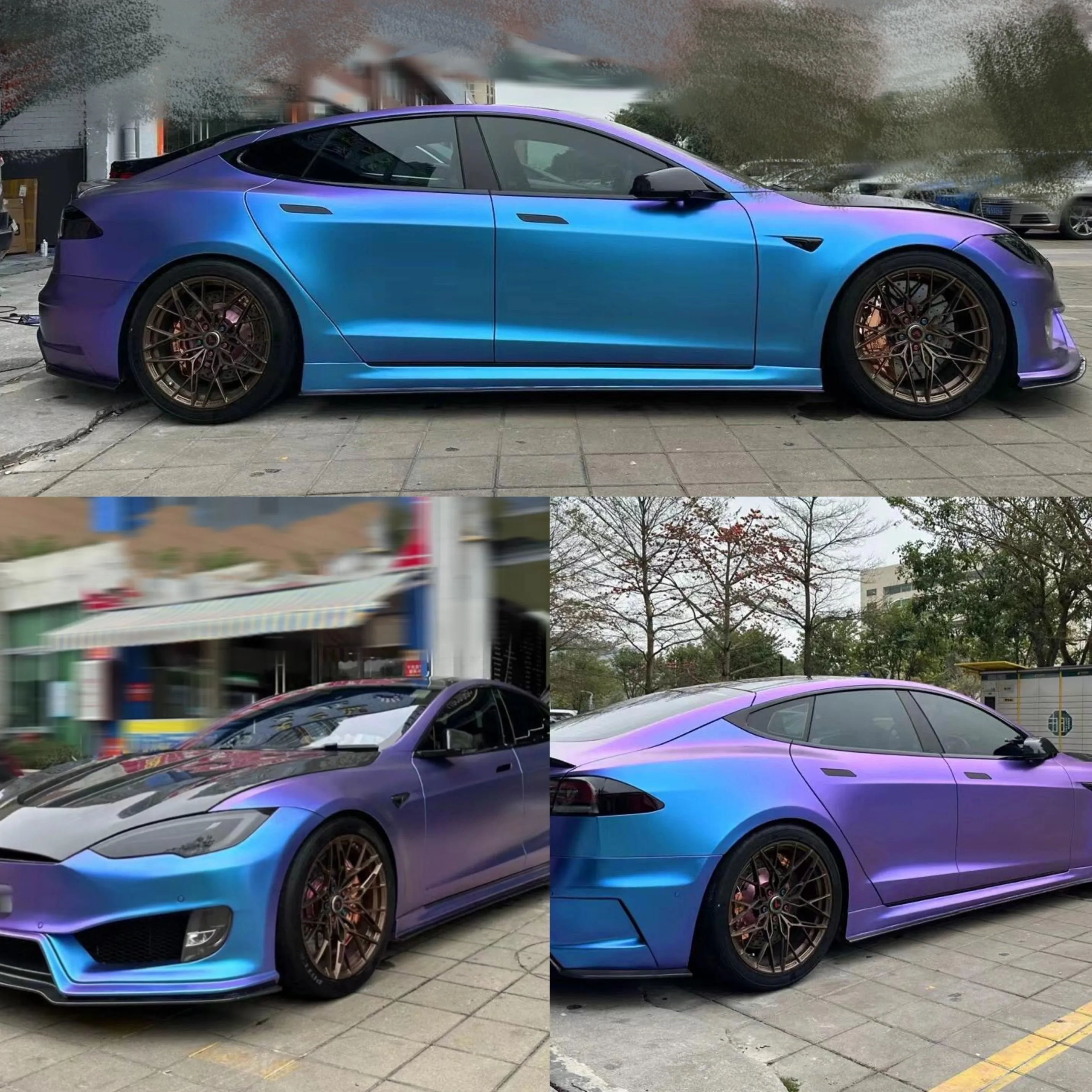 Color Shift Dazzling Aurora Blue Vinyl Wrap