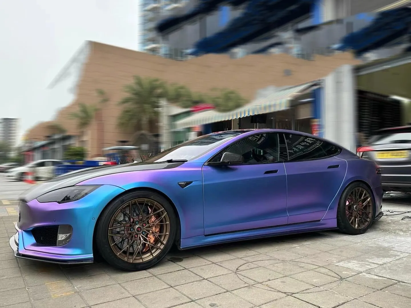 Color Shift Dazzling Aurora Blue Vinyl Wrap