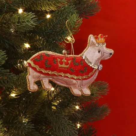 Corgi Embroidered Fabric Decoration