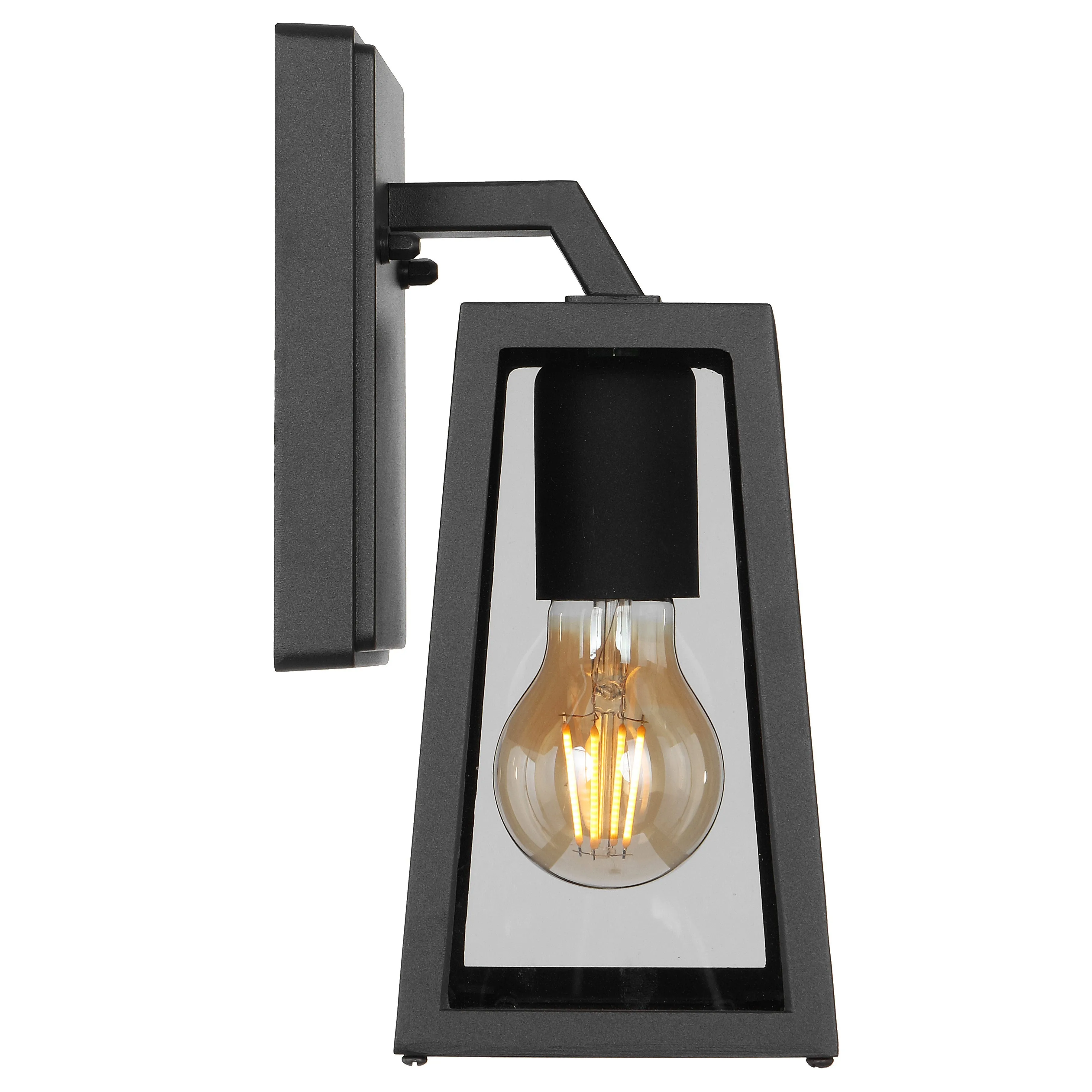 Cosca 145mm Black with Smoke Glass Panel Exterior Coach Light