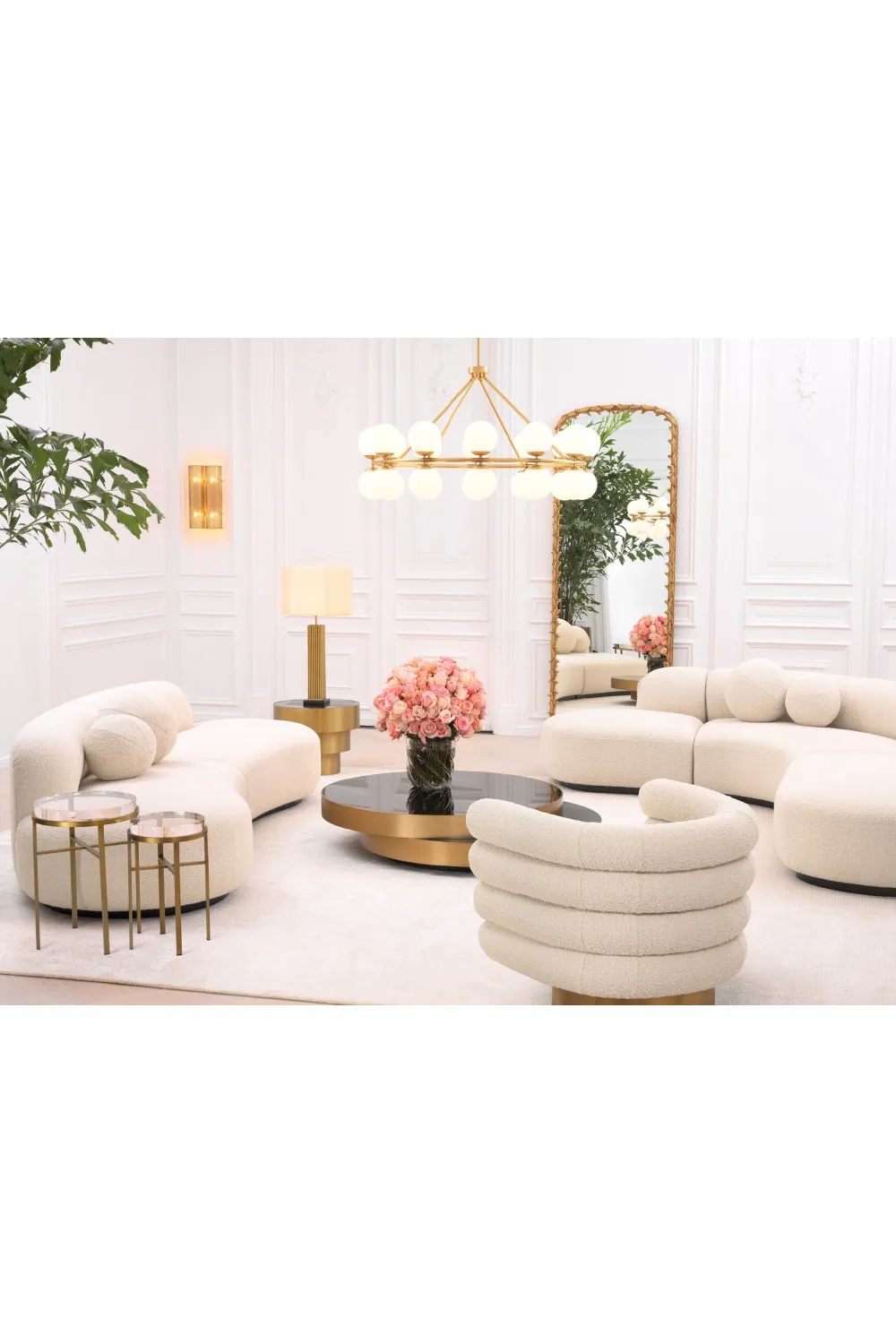 Cream Boucle Modular Sofa | Eichholtz Bjorn