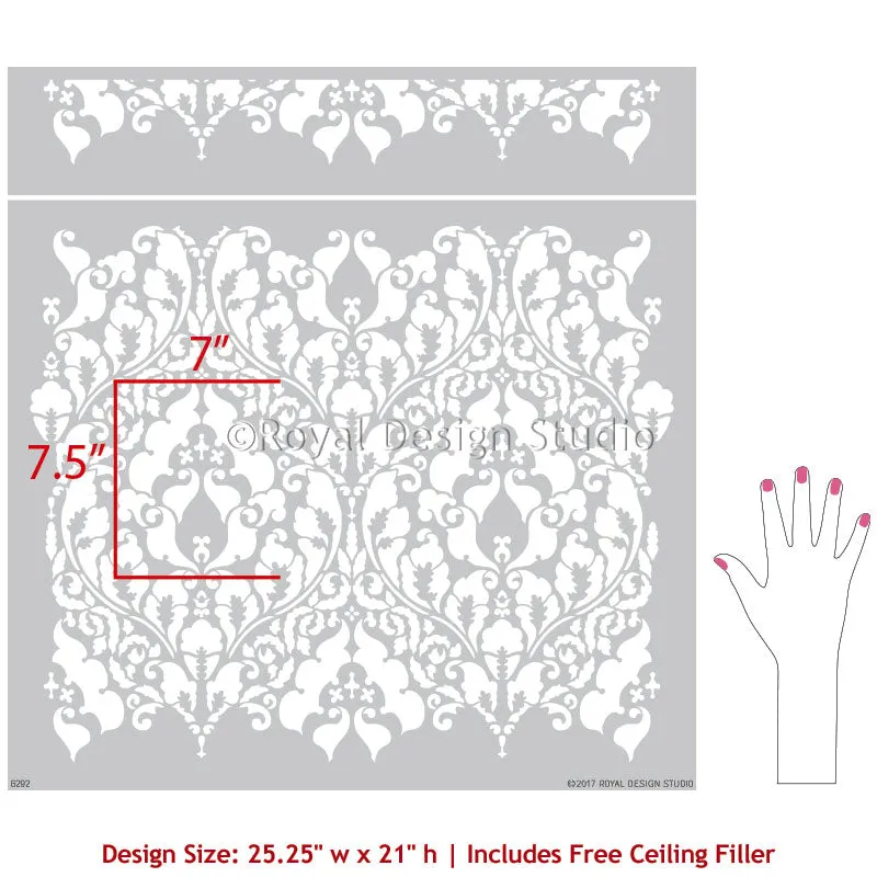 Damascus Allover Wall Stencil