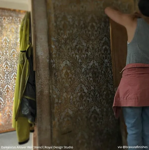 Damascus Allover Wall Stencil
