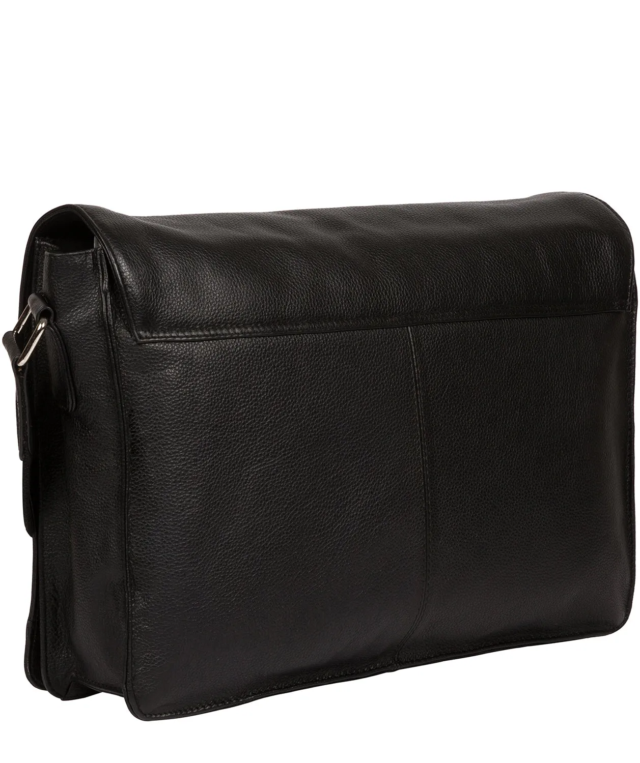 'Daniel' Black Leather Messenger Bag