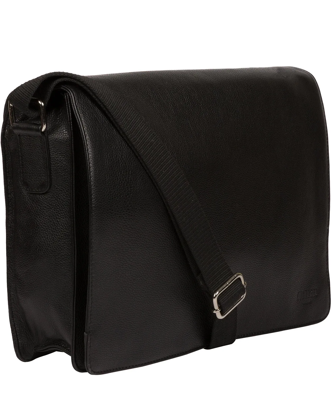'Daniel' Black Leather Messenger Bag