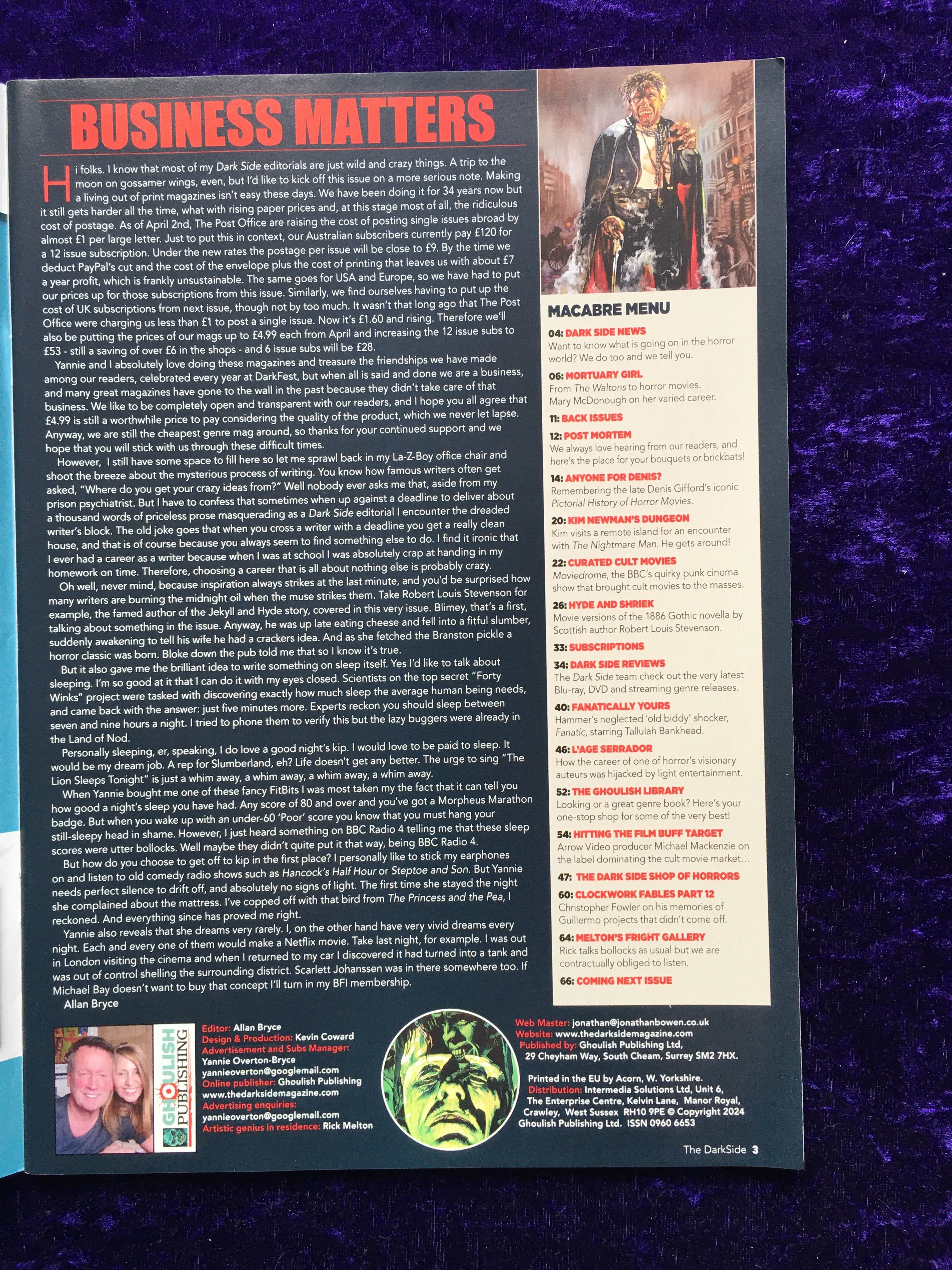 Darkside Magazine Back Issue 253 Signed by Cover Artist Rick Melton