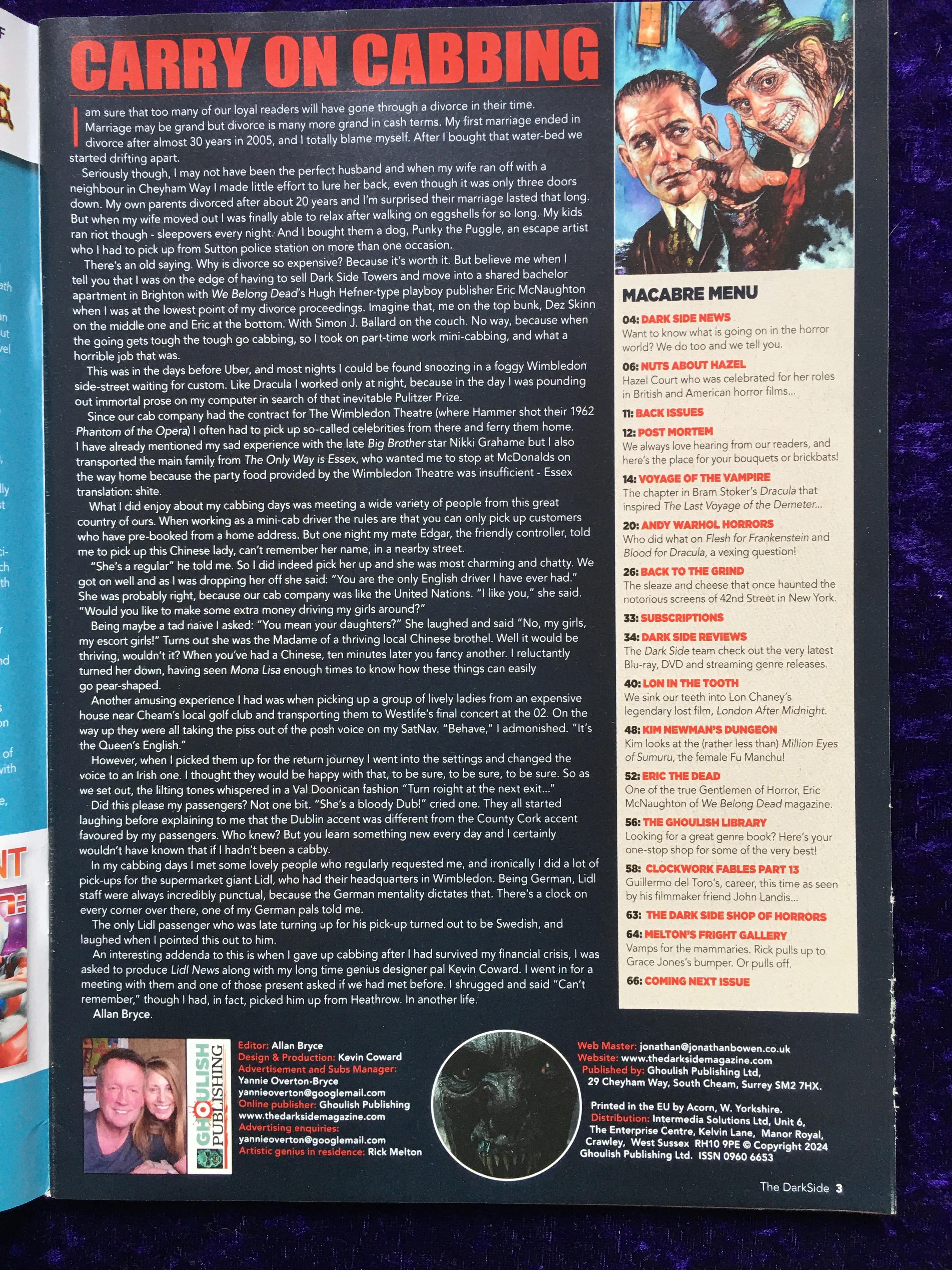 Darkside Magazine Back Issue 254 Signed by Cover Artist Rick Melton