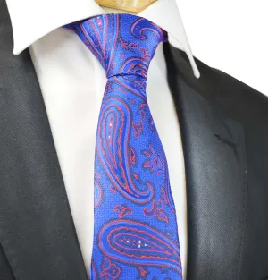 Dazzling Blue Rough Paisley Men's Necktie