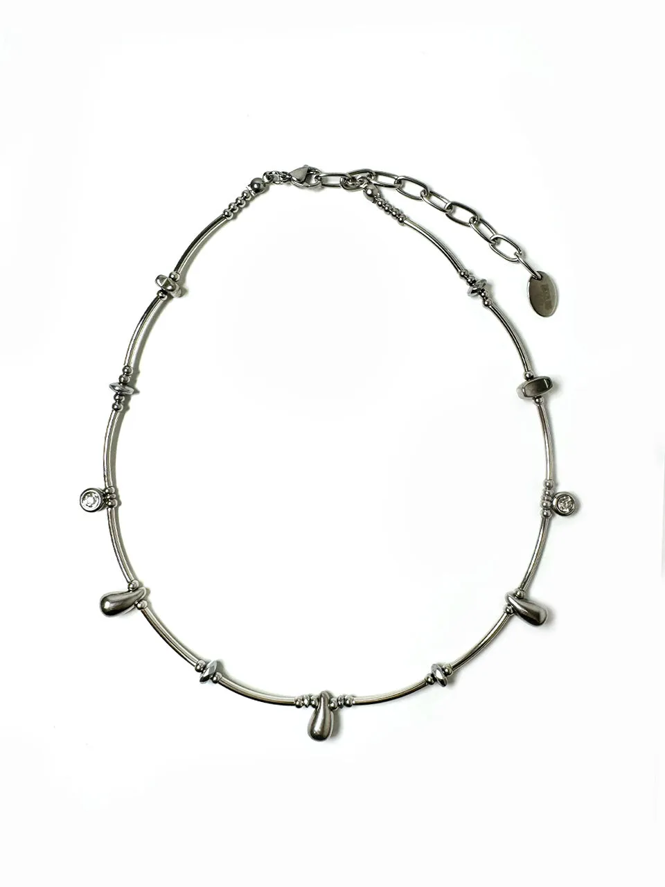 [DAZZLING CLUB] Seasonless METALIC DROP NECKLACE