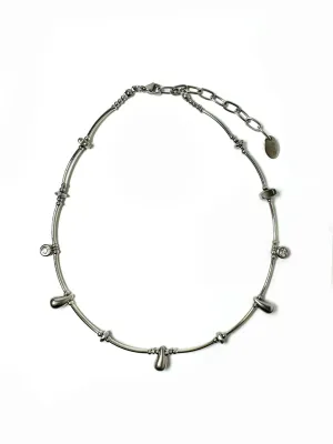 [DAZZLING CLUB] Seasonless METALIC DROP NECKLACE
