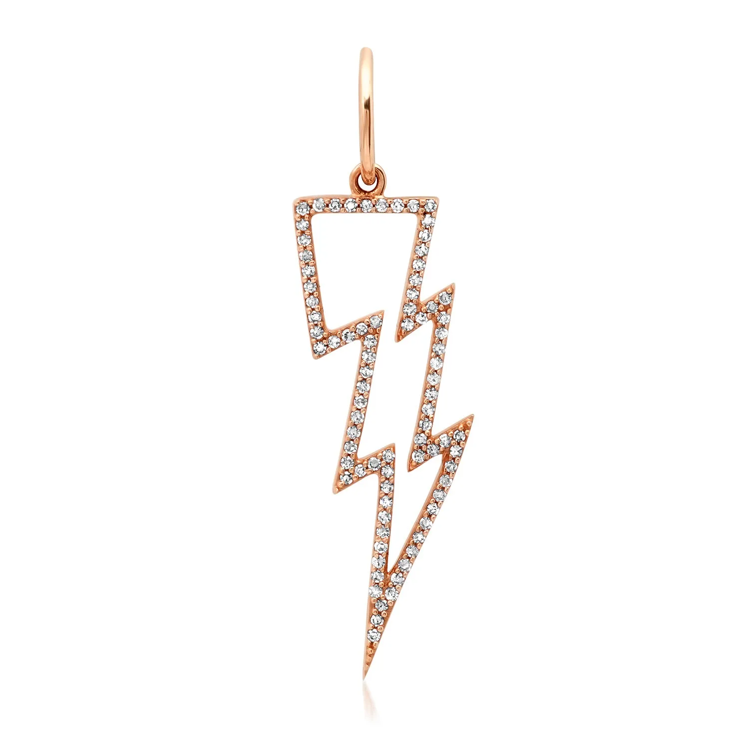 Dazzling Diamond Open Lighting Bolt Charm