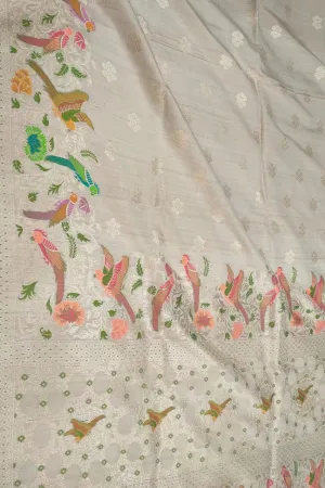 Dazzling Dyeable Handloom Banarasi Tussar Silk Meenakari Saree