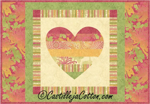 Dazzling Heart Placemat Quilt CJC-51501e - Downloadable Pattern