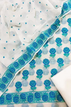 Dazzling Meenakari Cotton Suit Set - Unstitched & Dyeable