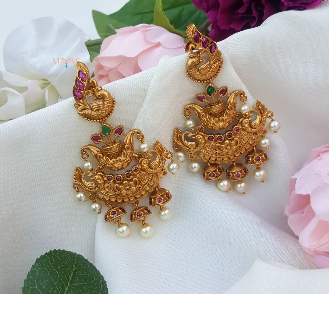 Dazzling Peacock Design Earring