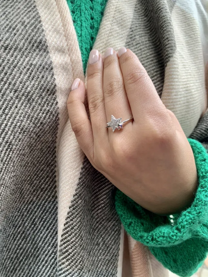 Dazzling Starkissed Duo Diamond Ring in Sterling Silver