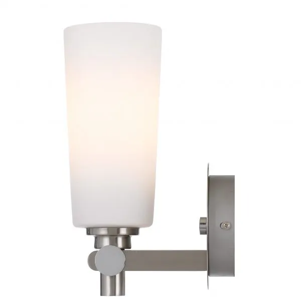 Delmar Nickel and Opal Matt Industrial Modern Wall Light