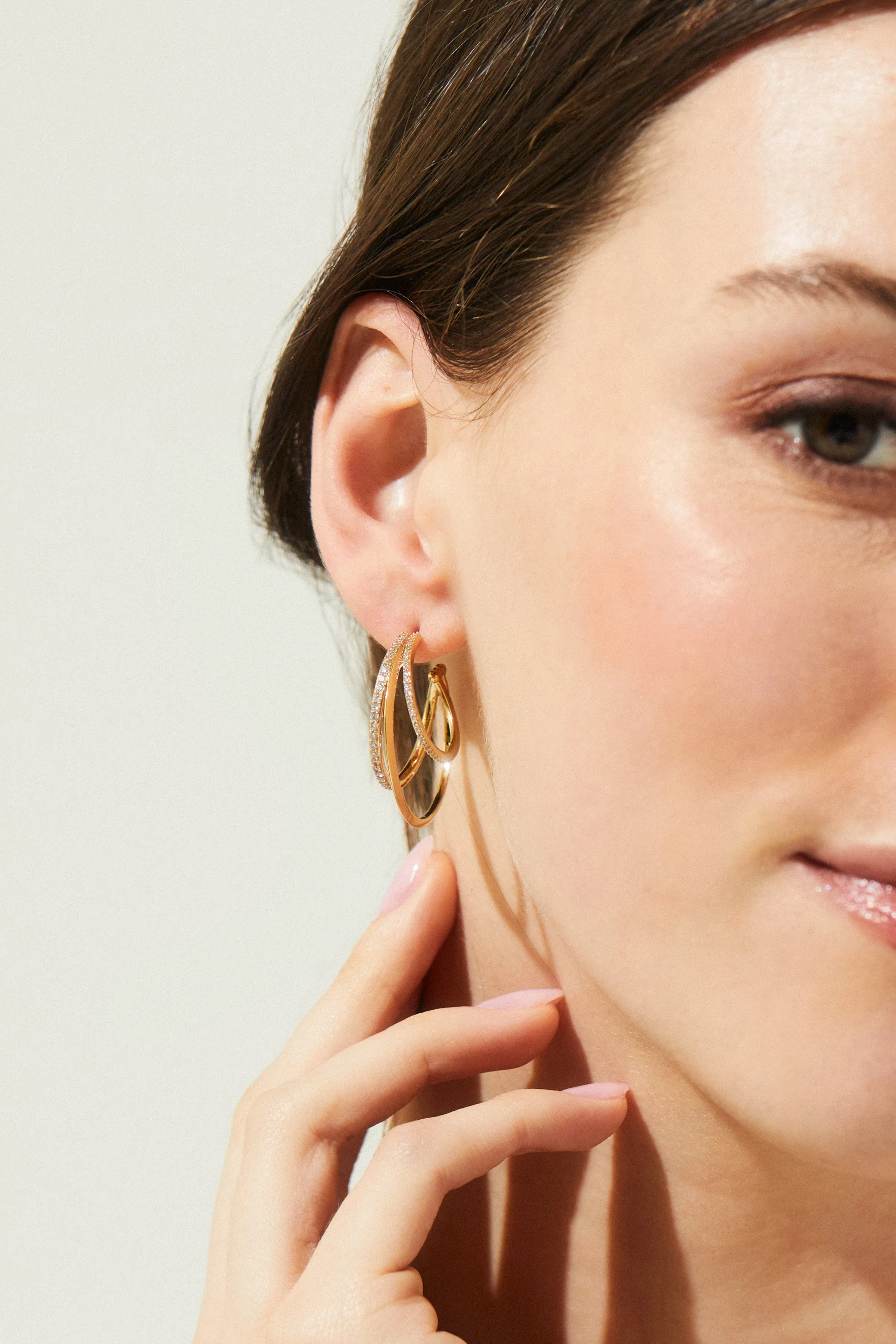 DISCO TRIPLE ILLUSION HOOP EARRINGS