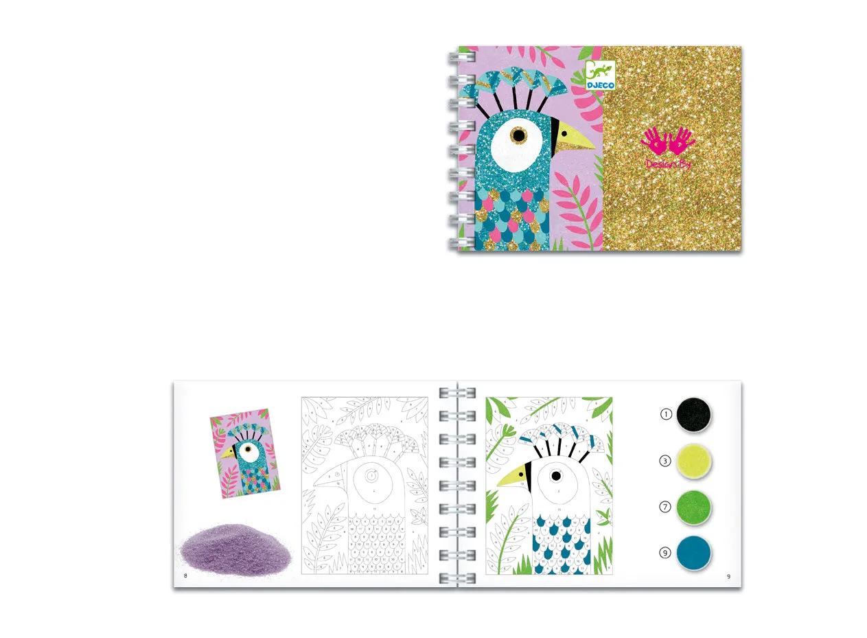 Djeco Dazzling Birds Glitter & Sand Art