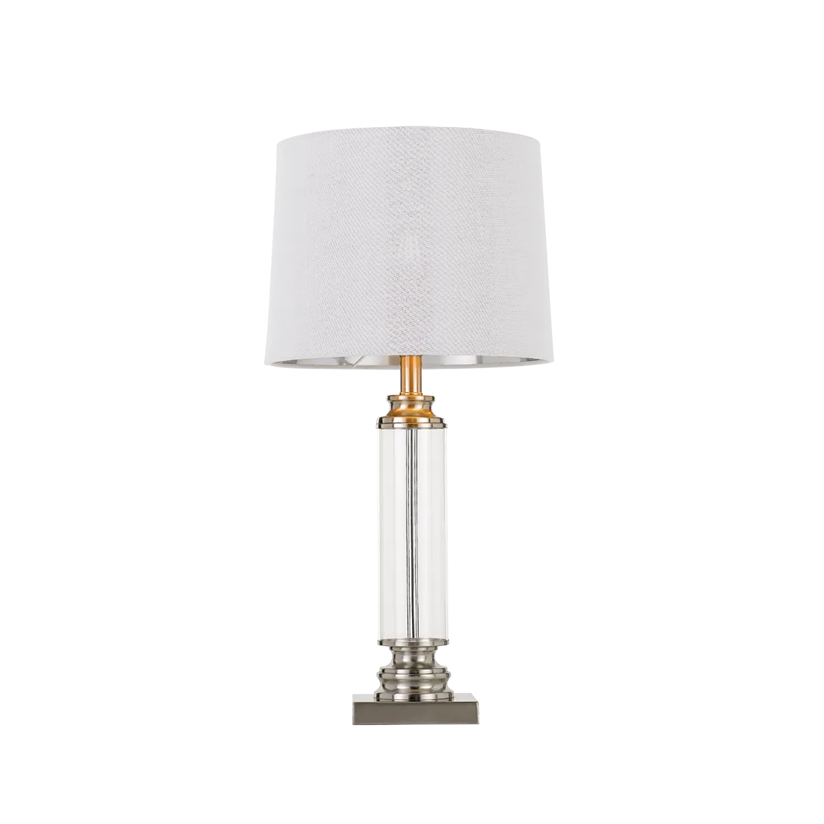 Dorcel Nickel and Clear Traditional Table Lamp