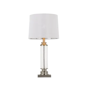 Dorcel Nickel and Clear Traditional Table Lamp