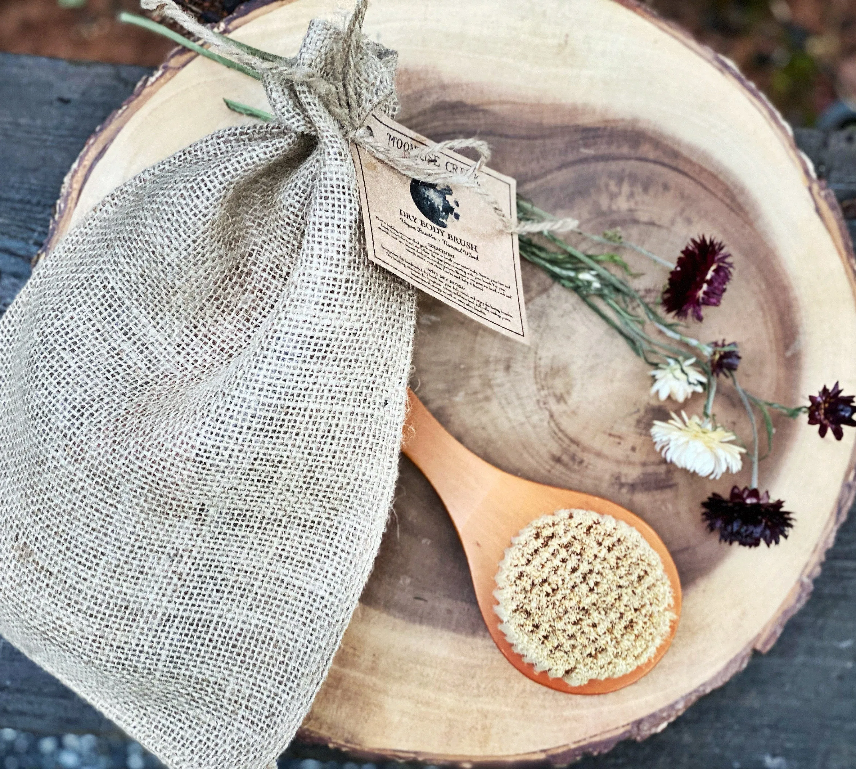Eco friendly Dry Body Brush • Cleansing   Exfoliating • Vegan Bristles