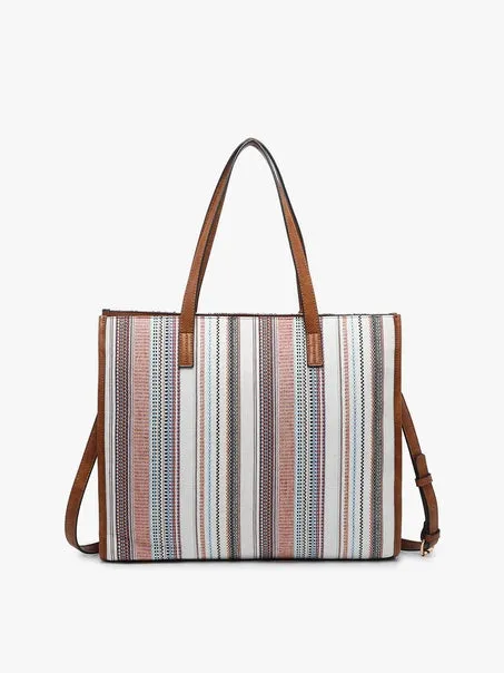 Eleanor Canvas Satchel w/ Multicolor Tassels